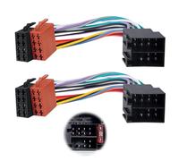 BYZESTY 2 adaptadores de radio de coche ISO de 16 pines ISO macho a hembra, cable conector universal para VW FIAT Opel Corsa B C Opel Astra F G