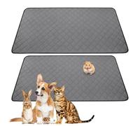 BYZESTY 2 Alfombra para jaula de conejillo de indias, 120 x 60 cm, ultra absorbente para perros, almohadilla de urinario impermeable para animales pequeños, gris, para conejos, hámsters y cachorros