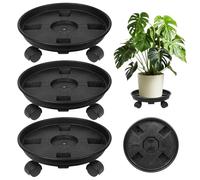 BYZESTY 3 unidades de ruedas redondas de 30 cm, macetero con ruedas, ruedas para exteriores, resistente a la intemperie, de plástico, para interior y exterior
