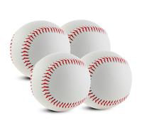 BYZESTY 4 Piezas Pelotas de Béisbol Profesionales 9", Pelota Beisbol a Mano Baseball, Espuma Suave/Madera Dura Béisbol para Competiciones de Juego, Pitching Catching (Regalo)