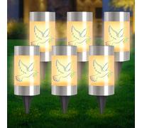 BYZESTY 6 Piezas Luz LED para Tumbas, Velas LED Tumbas Exterior, Vela LED Para Tumba, Luces Funerarias con Sensor Crepuscular Impermeable