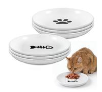 BYZESTY Comedero para gatos de cerámica: 6 cuencos para gatos y gatos, planos, cuencos para gatos, cuencos para gatos, cuenco para agua, cuenco para gatos, comedero para perros, cuencos para gatos