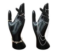 BYZESTY Expositor de pulsera, 2 piezas de mano para joyas, maniquí, anillos, expositor de joyas, modelo de mano femenino, soporte de joyas para cadenas, anillos, pulseras