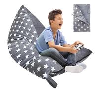 BYZESTY Funda de Puff para Juguetes de Peluche, Puf para Guardar Juguetes, Puff Infantil y Niños