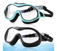 BYZESTY Gafas de Natación Unisex, 2 Piezas, Antivaho, Protección UV, Antideslumbrantes, Gafas de Buceo Profesionales, Correas Ajustables, Antifugas