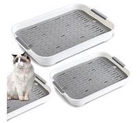 BYZESTY Inodoro para gatos de conejo, 2 piezas de aseo para gatos, inodoro para animales pequeños, caja de arena cuadrada, jaula de conejo, orinal para mascotas