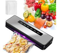 BYZESTY Máquina de envasado al vacío 5 en 1, automática, para alimentos secos y húmedos, hasta 8 veces más larga con 30 bolsas al vacío