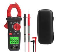 BYZESTY Medidor de corriente AC DC True-Rms 4000 conteo, multímetro de pinza retroiluminado, medidor de corriente digital para medir voltaje CA/CC, corriente, temperatura, resistencia, continuidad,