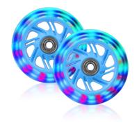 BYZESTY Ruedas de patinete Stunt brillantes - 2 piezas 100mm ruedas LED con rodamientos ABEC 7 - Ruedas de repuesto para todo tipo de patinetes