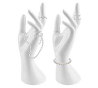 BYZESTY Soporte de exhibición para pulsera, 2 piezas de mano para joyas, maniquí, anillos, expositor de joyas, modelo de mano femenino, soporte de joyas para cadenas, anillos, pulseras