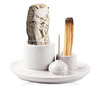 Byzesty Soporte De Incienso De Cerámica, Porta-Inciensos, Porta Incienso Palo Santo Quemador De Incienso Soporte para Incienso Cuenco De Incienso Soporte Incienso Varilla para Yoga, Meditación