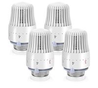 BYZESTY Termostato para radiador, cabezal termostático, regulador de calefacción, 4 unidades, M30 x 1,5, cabezal termostático, válvula termostática, cabezal de repuesto para oficina o hogar
