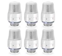 BYZESTY Termostato para radiador, cabezal termostático, regulador de calefacción, 6 unidades, M30 x 1,5, cabezal termostático, válvula termostática, cabezal de repuesto para oficina o hogar