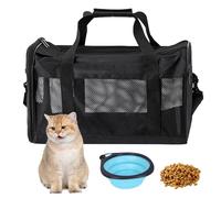 BYZESTY Transportín Plegable para Gatos y Perros Pequeños, Bolsa de Transporte Con Cuenco, 42 x 27 x 28 cm