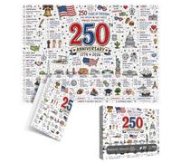 Byzieir Puzzle America 250-1000 piezas | 1000 piezas Decoración Patrióticas, Desafío Educativo de 1776 a 2026, para casa, oficina, escuela, del 4 de julio, Memorial Day, Labor Day