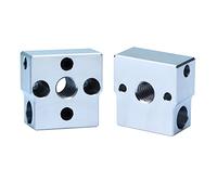 BZ 3D 2PCS CR-6 SE Heater Block,Procesamiento Fino Aluminio Bloque Calentador CR6 SE Con Calcetines de silicona para CR-6 SE/CR-6 MAX/CR10 Smar bloque calefactor.(2PCS Aluminum)
