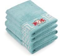 BZ Luxury Set 4 Toallas de Baño Turquesa 70x40 cm 500 g/m² 70% Bambú 30% Algodón - Rizo para Cara, Manos, Invitados y Cabello - Alto Gramaje Súper Absorbentes - Hotel SPA Gimnasio Oeko-Tex