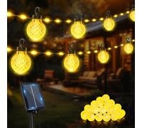 Bzavor Cadena de luces solares para exteriores, resistente a la intemperie, 10 m, 100 LED, para exterior, solar, IP65, resistente al agua, para exteriores, para balcón, boda, fiesta, jardín