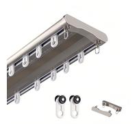 BZCKBZ 2.2FT-19.7FT Customizable Ceiling Track Aluminium Double Curtain Track Set - Indoor/Outdoor - Sliding Curtain Rail Easy To Install(Champagne,13.5FT)
