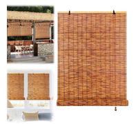 BZCKBZ Persiana Enrollable De Bambú Natural Carbonización Cortina De Caña, Protección Solar, Estor Ajustable De Ocultación para Privacidad En Porches Y Terrazas