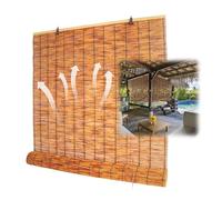 BZCKBZ Persianas Enrollables De Caña 100x200 120x160 150x300cm Persianas De Caña Enrollables Exterior Natural Cortina De Caña Protector Solar Persiana De Madera(W55xH71IN(140x180CM))