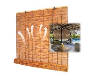 BZCKBZ Persianas Enrollables De Caña 100x200 120x160 150x300cm Persianas De Caña Enrollables Exterior Natural Cortina De Caña Protector Solar Persiana De Madera(W55xH71IN(140x180CM))