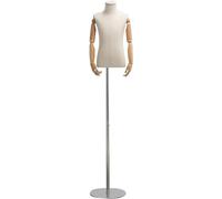 BZGPMFUD Maniquíes Child Child Tailors Dummy Bust with Solid Wood Arm Metal Base Used for 2-8 Year