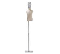 BZGPMFUD Maniquíes Childs Dress Form, Apply to 1-8 Years Old Half Body Torso with Metal Hollow out Head, Height Adjustable Clothing Display Shelf, Detachable
