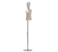 BZGPMFUD Maniquíes Childs Dress Form, Apply to 1-8 Years Old Half Body Torso with Metal Hollow out Head, Height Adjustable Clothing Display Shelf, Detachable
