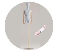 BZGPMFUD Maniquíes Cuerpo de Torso Femenino, Modelo de maniquí con Brazos de Madera, Expositor de Ropa de Altura Ajustable for modistas Que cosen Vestidos.