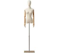 BZGPMFUD Maniquíes Maniquí de Sastre con Forma de Vestido for Mujer, maniquí de Torso de Medio Cuerpo, Pantalla de señora, Cabeza extraíble, Brazos Flexibles(Square Base)