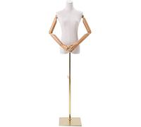 BZGPMFUD Maniquíes Maniquí de Sastre for Mujer, Busto de modista con Brazo de Madera Maciza, Altura Ajustable for exhibición en Tienda de Ropa