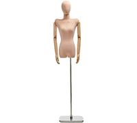 BZGPMFUD Maniquíes Soporte de Torso for Mujer, Soporte de exhibición de maniquí con Brazo y Cabeza Desmontable con Base Cuadrada for presentación de Ventas de Ropa(Flesh Color,Flesh Color)