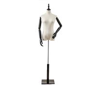 BZGPMFUD Maniquíes Torso de exhibición de Ropa Femenina, maniquíes de Medio Cuerpo, Busto de escaparate, Base de Madera Maciza.