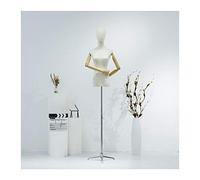 BZGPMFUD Maniquíes Torso, Female Torso Wedding Props Height Adjustment Display Stand, Shop Window Model Sewing Design with A Burlap Head, Tripod Base