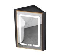 BZJPRFC Armario De Baño con Espejo Y Luz LED, Armario De Pared Triangular con Dos Estantes, Interruptor Táctil Y Espejo HD, For Dormitorio Y Apartamento