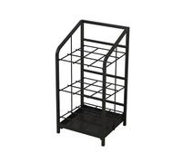 BZJPRFC Paragüero De 4 Niveles Independiente, Estante Grande De Metal For Exhibición De Paraguas, Soporte De Almacenamiento De Malla Multiusos, Con Bandeja De Goteo Extraíble(Black,62x23.5x41cm)