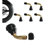 BZKSER 6Pcs Adaptador Válvula de Rueda Latón Válvula de Neumático sin Cámara Adecuado para Motos 90 Grados Extensiones de Válvulas Coches Bicicletas