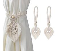 BZKSER alzapaños Cortinas - 2 Piezas Correas de Cortina, Abrazaderas para Cortinas, Alzapaños para Cortinas Bohemio Hoja Cortinas Cuerda para Dormitorio Salón Cocina y Oficina