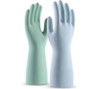 BZKSER Guantes de limpieza de goma, Guantes Látex Guantes de Cocina y Baño,guantes domésticos reutilizables con forro, guantes de látex impermeables y antideslizantes(2 pares M)