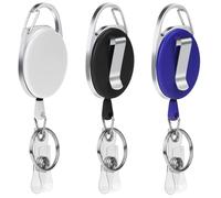 BZKSER Llavero Retráctil - 3 pcs Mosquetón de Carrete, Cordón de Nylon Extensible, Tarjeta de Identificación Llavero Retráctil, Mosquetón Llavero Multiherramienta para Clip de Cinturón