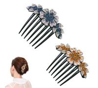 BZKSER peinetas para el Pelo - 2 pcs Peine de Diamantes de Imitación, Peine de Diapositivas, Peineta de Pelo de 7 Dientes, Plásticas Peineta Lateral de Pelo para el Cabello para Mujeres y niñas