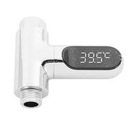 Bzocio Pantalla LED TermóMetro de Ducha de Agua en el Hogar Monitor de Medidor de Temperatura de Agua de Electricidad de Flujo AutomáTico para el Cuidado del