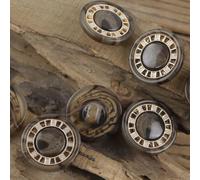 BZSDLD 20 Piezas 18-25 MM Blanco/marrón Resina vástago Abrigo/suéter Botones de Resina Botones de Costura para Ropa Abrigo Botones Grandes Planos Redondos