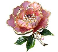 BZSQD 1-4 piezas, 5 x 5,5 cm, elegante diseño floral, broche de flores, diamantes de imitación brillantes, broche de estilo vintage, accesorios de joyería hechos a mano, perfecto para fiestas, bodas,