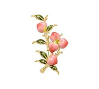 BZSQD 2-6 broches de 3 x 5 cm con diamantes de imitación de melocotón, elegantes broches de flores hechos a mano, elegantes pines de solapa, accesorios de joyería para fiestas de moda, 3*5cm 4pcs