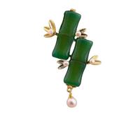BZSQD 2-6 broches de flores de bambú de 3,5 x 5,5 cm, elegantes accesorios de joyería con diamantes de imitación, elegante broche vintage para boda, fiesta, regalo, 3.5*5.5cm 2pcs