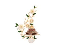 BZSQD 2-6 broches elegantes de diamantes de imitación de 4 x 6,3 cm, elegantes pines de solapa de flores vintage, accesorios de joyería brillantes para moda, fiesta, boda, 4*6.3cm 2pcs