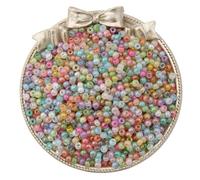 BZSQD 2000/4500PCS 4mm Cuentas de Semilla de Vidrio Azul Cielo para Hacer Joyas Cuentas de Pony Cuentas de Arroz Mini Cuentas de Semilla para Pulsera Cuentas de Semilla de Perlas DIY