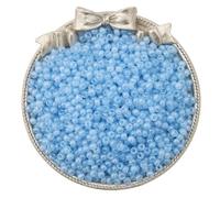 BZSQD 2000/4500PCS 4mm Cuentas de Semilla de Vidrio Azul Cielo para Hacer Joyas Cuentas de Pony Cuentas de Arroz Mini Cuentas de Semilla para Pulsera Cuentas de Semilla de Perlas DIY